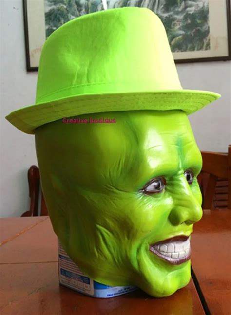 Luxury Latex Famous Movies The Mask Jim Carrey Male Mask Mens Fancy