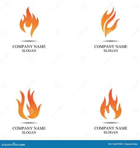 Fire Flame Logo Template Vector Icon Oil Gas And Energy Logo Concept Stock Vector