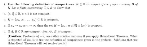 Solved Use The Following Definition Of Compactness Kcr Chegg