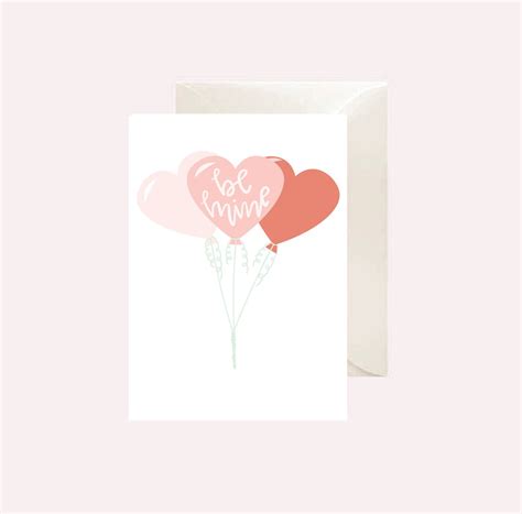 Be Mine Valentine Printable Card Instant Download Valentine's Day Card ...