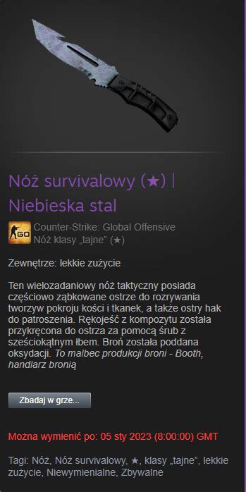 N Survivalowy Niebieska Stal Cs Go Margonin Kup Teraz Na Allegro