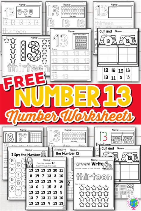 15 All About The Number 13 Tracing Worksheets And Activities