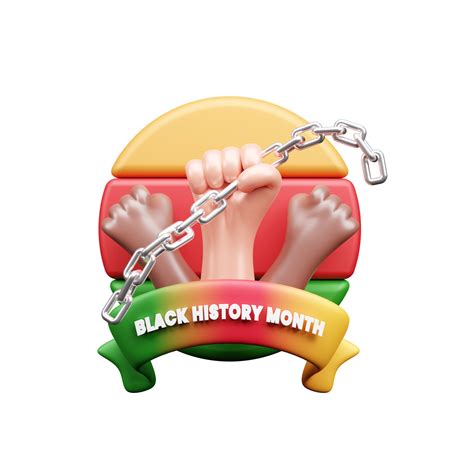 Black History month 3d icon illustration or Black History month social ...