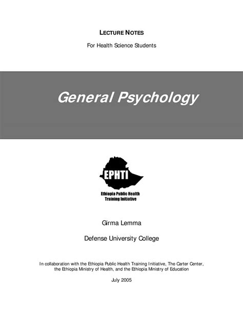 Calam O General Psychology By Girma Lemme