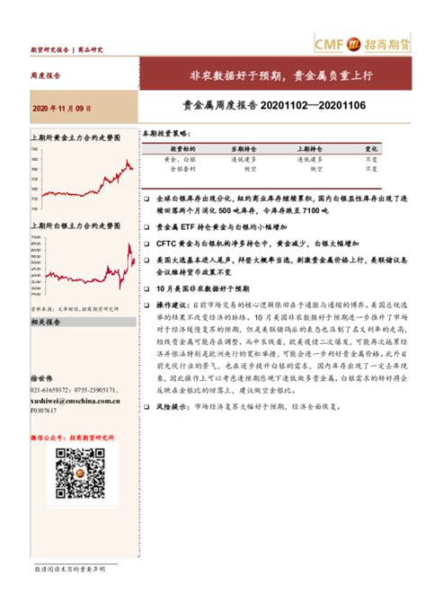 贵金属周度报告：非农数据好于预期，贵金属负重上行