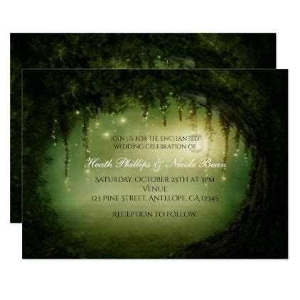 Romantic Rustic Enchanted Forest Tree Invitations Zazzle Tree