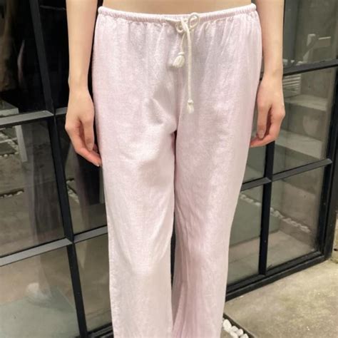 Brandy Melville Light Pink Natural Linen Pants Linen Depop