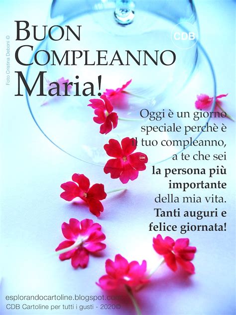 Cartoline Per Tutti I Gusti Cartolina BUON COMPLEANNO MARIA Un