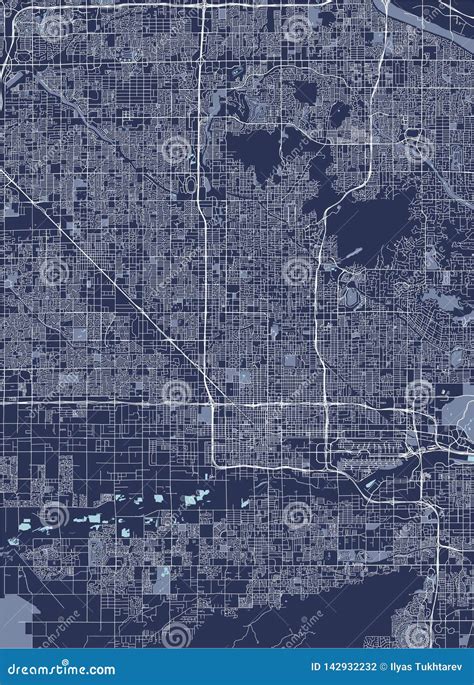 Mapa Da Cidade De Phoenix O Arizona Eua Ilustração Stock Ilustração