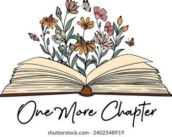 One More Chapter Book Flowers Wildflowers Stock Vector Royalty Free