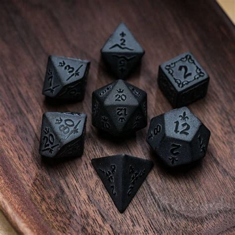 Dnd Dice Set Obsidian Set Raised Dice For Dungeons And Dragon Rpg Game