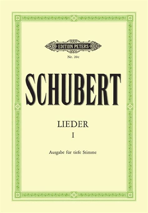 Forwoods Scorestore Schubert Complete Songs Volume 1 Low Voice