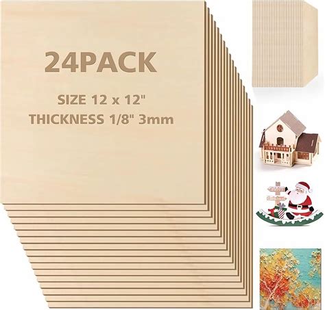 Amazon.com: Basswood Sheets 1/8 x 12 x 12 Inch, 3mm Basswood for Laser ...