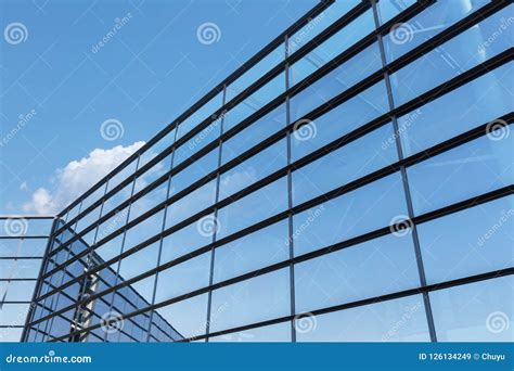 Reflection Glass Curtain Wall Stock Image Image Of Concept Steel