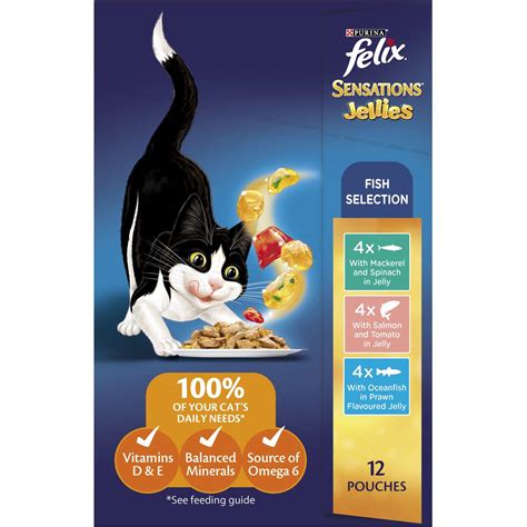 Felix Adult Sensations Jellies Fish Selection Wet Cat Food G X Pack