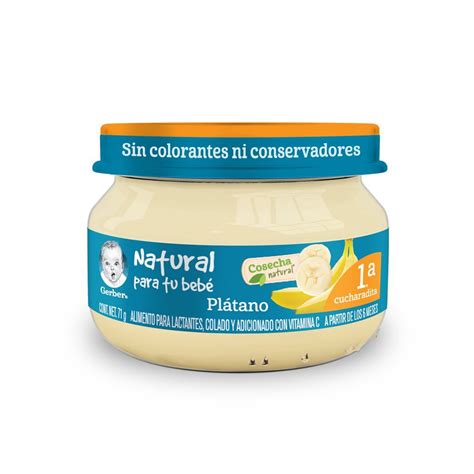 Papilla Gerber Cosecha Natural Etapa 1 Plátano 71g Soriana