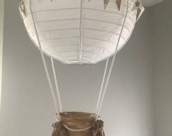 Neutral Blue Themed Hot Air Balloon Nursery Light Shade Etsy Uk