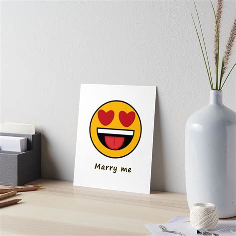 Marry Me Emoji Art Board Print By 360 Design Redbubble