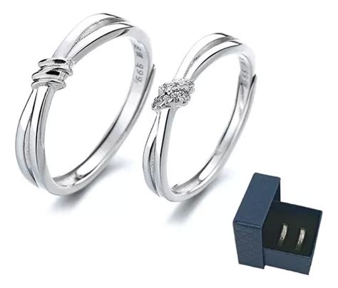 Par Anillos Duo Promesa Plata Fina 925 Amor Parejas A502 Envío gratis