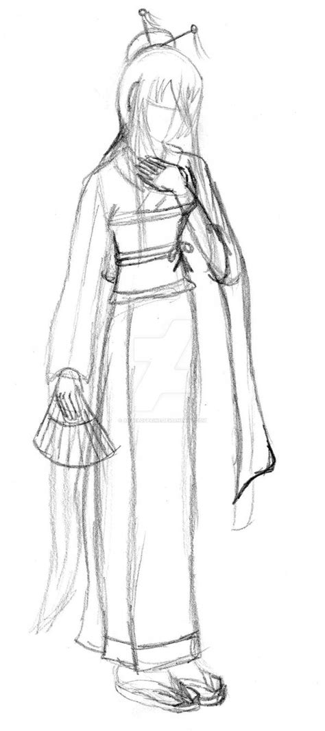 Kimono Sketch By Angelofpaine On Deviantart