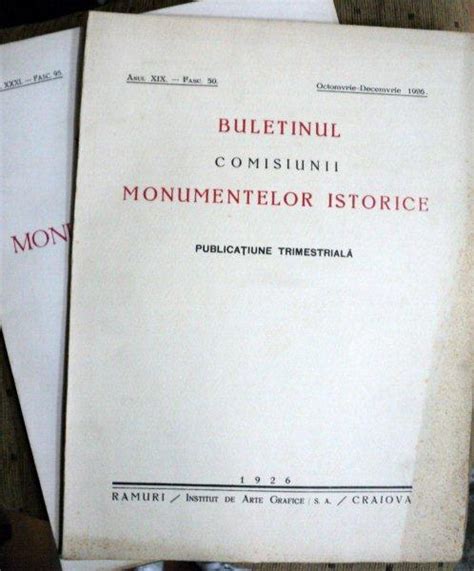 BULETINUL COMISIUNII MONUMENTELOR ISTORICE