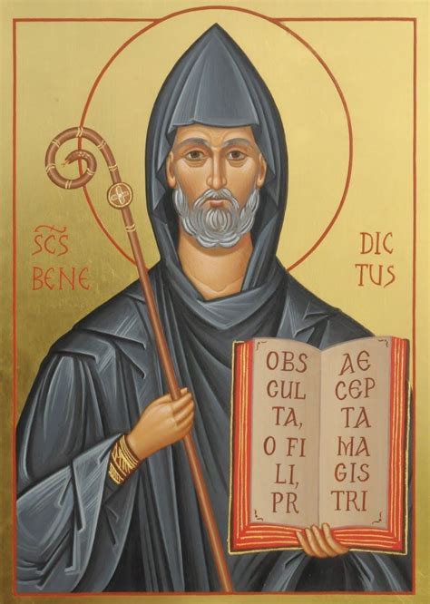 Saint Benedict Icon Of Nursia Handmade Catholic Icon Of St Benedict