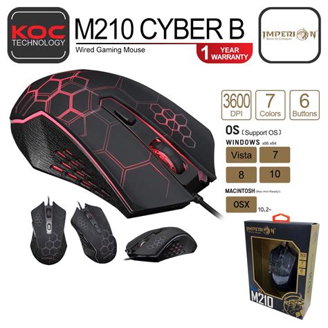 Imperion M210 CyberB 3600DPI USB Wired Gaming Mouse Shopee Malaysia