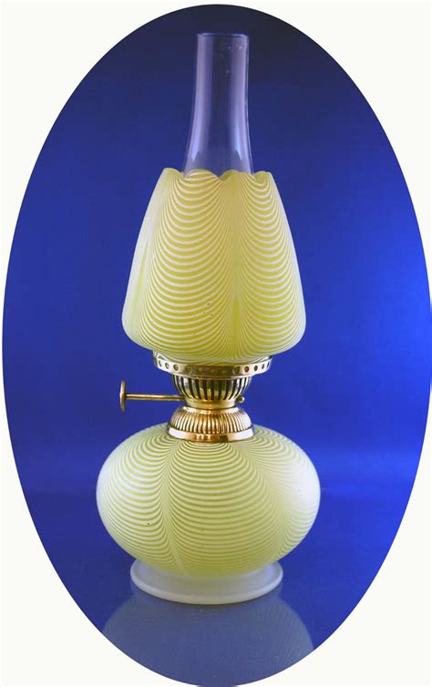 Very Rare Antique Yellow Art Glass Nailsea Miniature Oil Lamp S2 Iv Oil Lamps Lamp