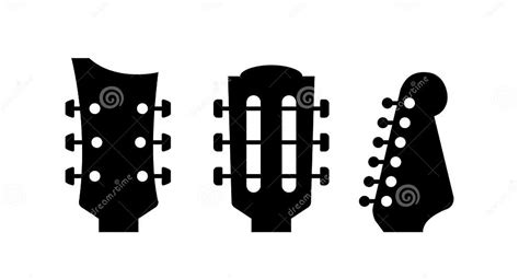 Guitars Headstock Vector Electric Neck Abstract Icon Guitar Head Acoustic Rock Instrument Logo