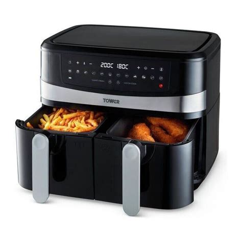 Tower T Vortx Vizion Dual Basket L Air Fryer Off