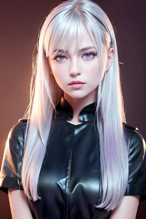 A Woman With Long Blonde Hair Wearing A Black Leather Top SeaArt AI