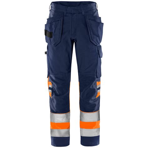 Fristads Green Hi Vis Craftsman Trousers Class 1 Total Workwear