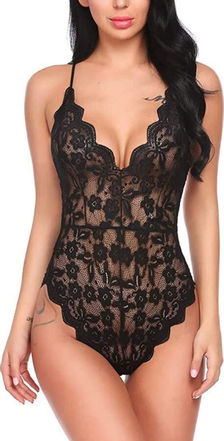 Koemcy Sexy Lingerie For Women Naughty Lace Bodysuit Sexy Teddy