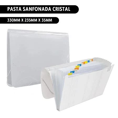 Comprar PASTA SANFONADA A4 C 12 DIVISÓRIAS CRISTAL ACP ACP