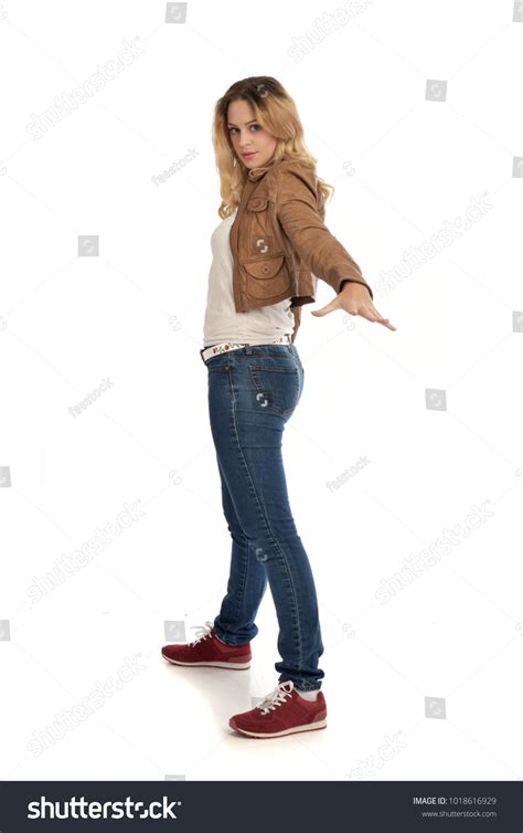 Full Length Portrait Blonde Lady Wearing Stock Photo 1018616929 Shutterstock
