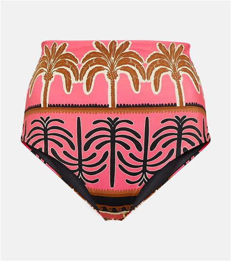 Printed High Rise Bikini Bottoms In Pink Johanna Ortiz Mytheresa