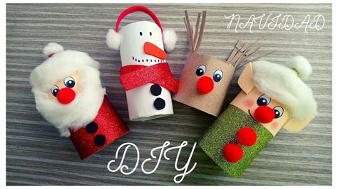 4 MANUALIDADES NAVIDEÑAS con ROLLOS de PAPEL de BAÑO y FOAMY DIY