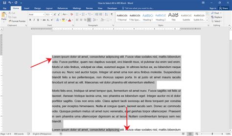 Select All The Text In Word