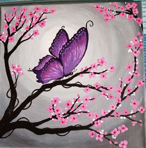 Butterfly Painting Easy Purple Butterfly Tattoo Bunny Painting