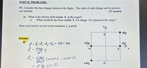 Solved P1. Consider the four charges shown in the figure. | Chegg.com