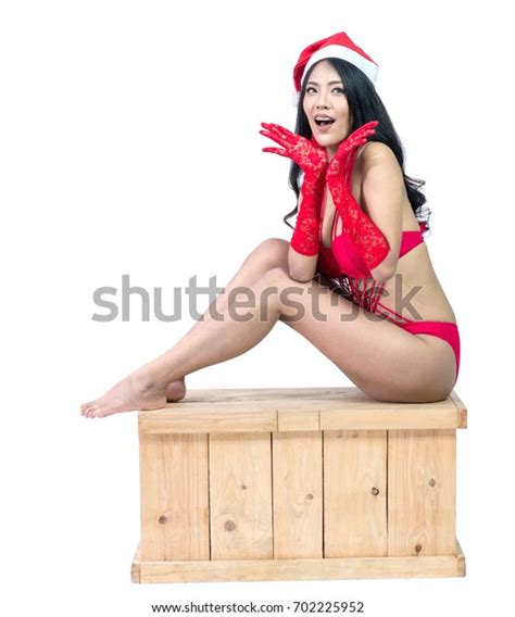 Sexy Asian Woman Red Bikini Posing Stock Photo 702225952 Shutterstock
