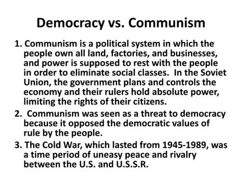 PPT - Democracy vs. Communism PowerPoint Presentation, free download - ID:2801069