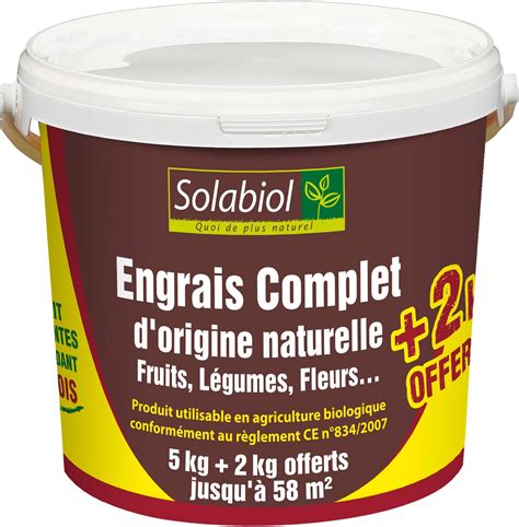 SOLABIOL SOCOMP5P Engrais Complet 5 Kg 2 Kg Offerts Double Action