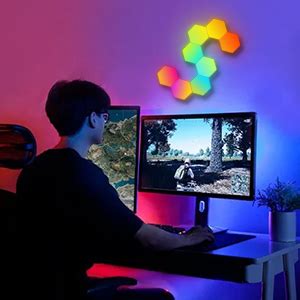 Panneau Led Hexagonal Gaming Murale Lampe Pcs Smart Music Sync Deco