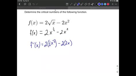 Find Critical Numbers Critical Values Of Function With Square Root