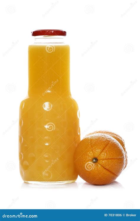 Frasco Do Sumo De Laranja Foto De Stock Imagem De Altura