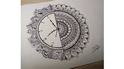 Clock Mandala Artclock Drawingstep By Step Youtube