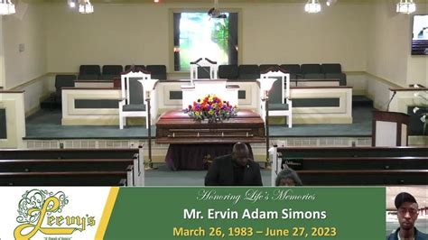 Mr Ervin Adam Simon July 8 2023 Leevys Funeral Home Youtube