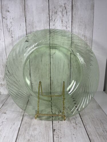 Pyrex Festiva Swirl Green Glass Plates Chop Serving Plate Charger 12