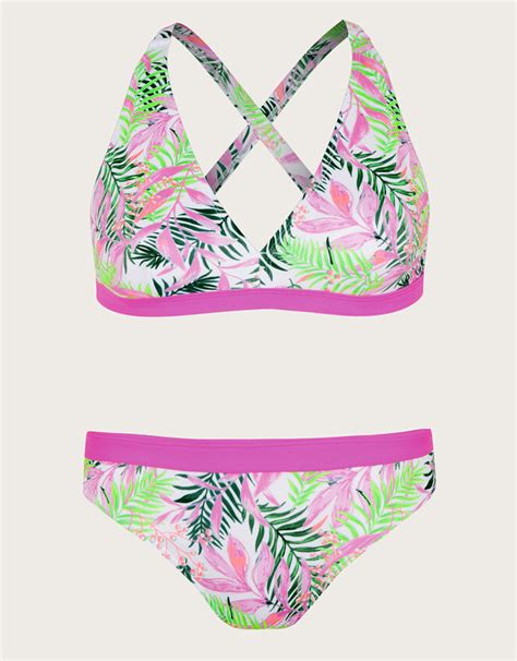 Pretty Palm Triangle Bikini Set Ivory Monsoon Accessorize Malta